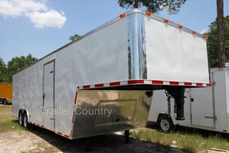 New 2026 New Model 8.5' X 24'+8' Riser Tandem Axle, Enclosed Gooseneck Cargo Trailer