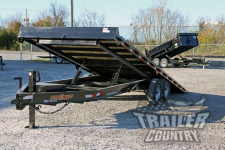 New 2026 NEW 102'' x 22' Heavy Duty Bumper Pull Wood Deck Power Up & Down Tilt Deck Trailer