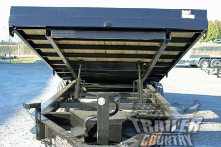 New 2026 NEW 102'' x 22' Heavy Duty Bumper Pull Wood Deck Power Up & Down Tilt Deck Trailer