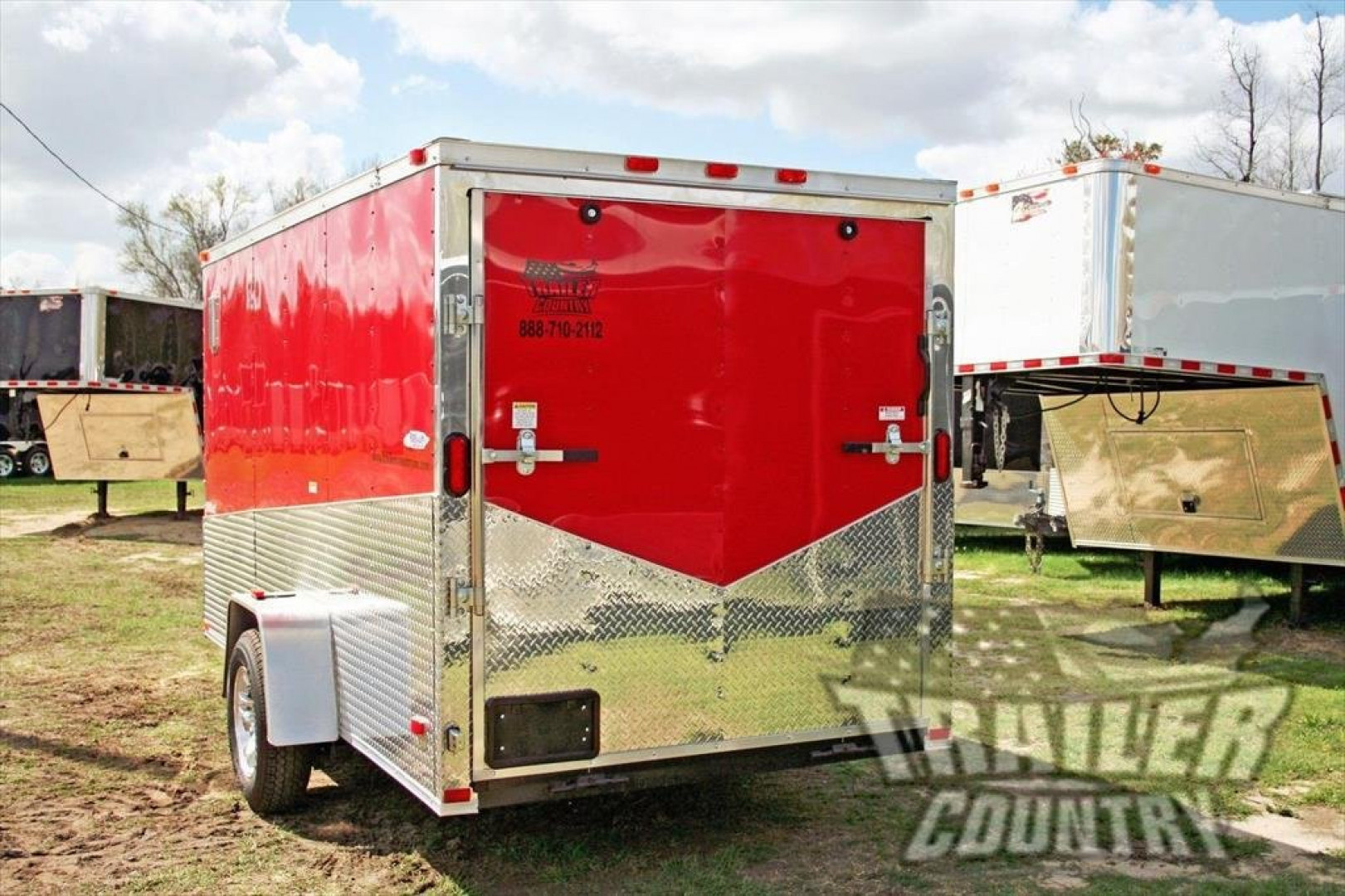 New 2026 NEW 6' x 12' Custom Slanted Trim & V-Nose Enclosed Motorcycle Cargo Trailer w/ Ramp