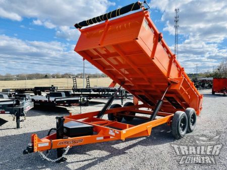 New 2026 New 7' x 16'  Hydraulic Dump Trailer w/ 24  High Sides, 1 Piece Floor, Remote, Power Up & Down, and MORE!