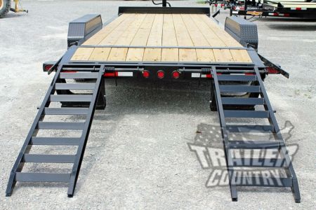 New 2026 New 7' x 22' Heavy Duty 14K Heavy Equipment Trailer w/ Spring Assisted Ramps, Heavy Duty 8" I-Beam Main Frame & Supersized Tool Box.