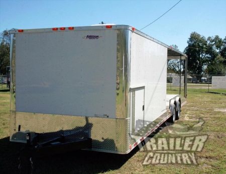 New 2026 NEW 8.5 x 30 Hybrid Trailer w/Open Deck Car/Toy Hauler & Pullout Ramps