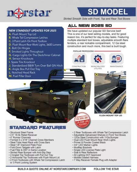 New 2026 Norstar SD0949060 Truck Bed 9'4  LONG X 90  WIDE X 60  CAB TO AXLE