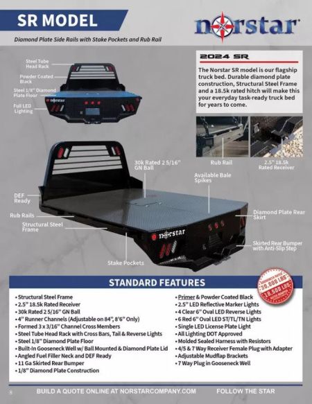 New 2026 Norstar SR Series Truck Bed Truck Bed 8'6" x 97" Dually Pickup Bed
