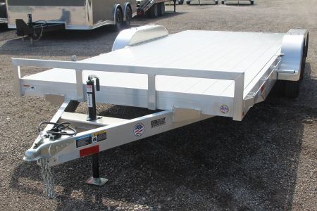 New 2025 H & H Trailer 7' x 18' Heavy Duty Aluminum Car Hauler - Slide In Ramps - 7000# GVW