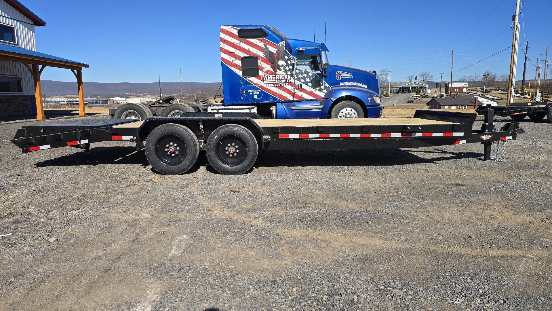 New H&H Deluxe Ramp Equip. Trailer / 16K GVWR / 82"x20' / Flip Over Ramps