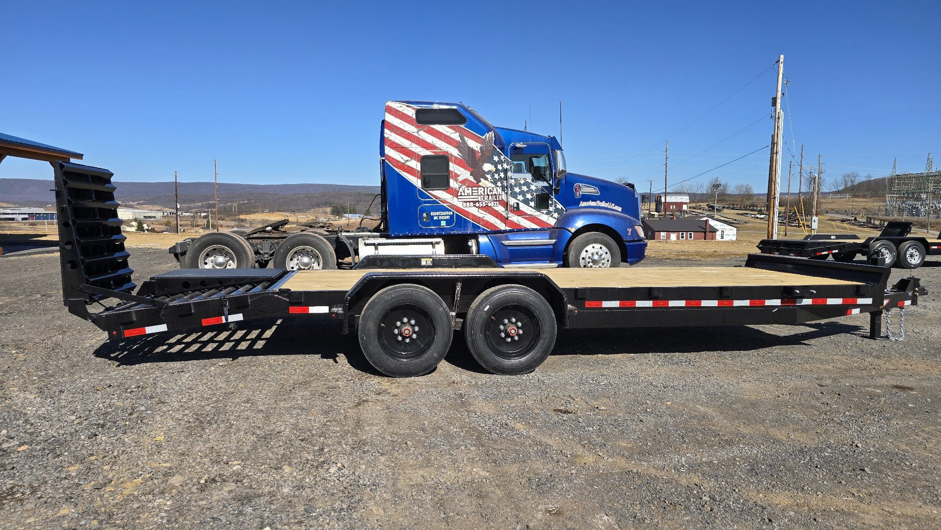 New H&H Deluxe Ramp Equip. Trailer / 16K GVWR / 82"x20' / Flip Over Ramps