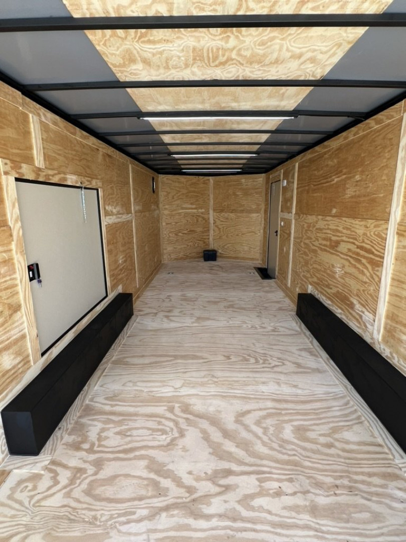 New 2027 Rock Solid Cargo 8.5x24 Tandem Axle Car Racing Trailer – Black PolyCore | Super Stealth Blackout | Spread Axle | 10K GVWR
