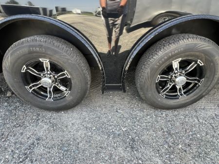 New 2027 Rock Solid Cargo 8.5x24 Tandem Axle Car Racing Trailer – Black PolyCore | Super Stealth Blackout | Spread Axle | 10K GVWR