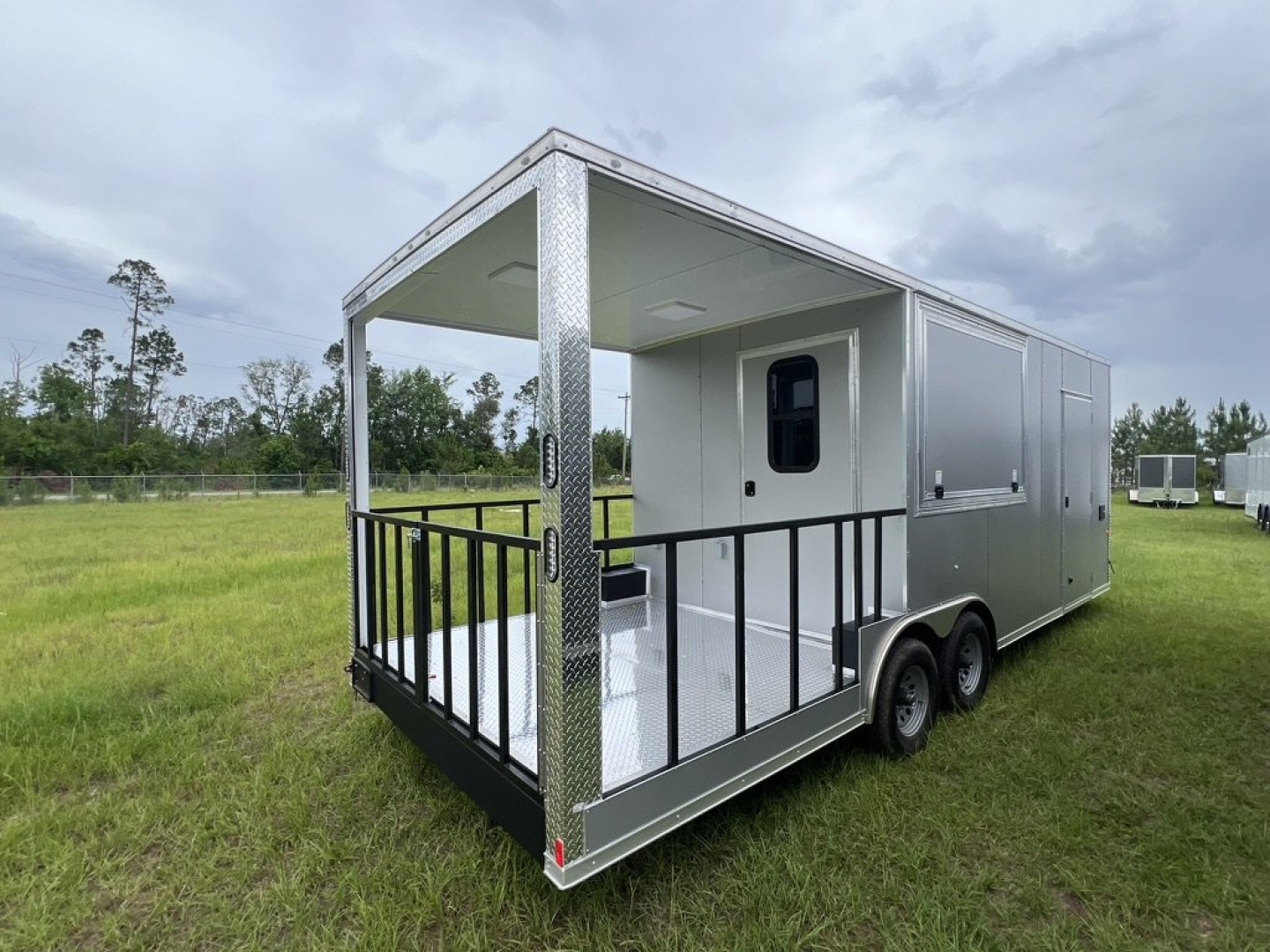 New 2027 Rock Solid Cargo 8.5x24 Tandem Axle BBQ Trailer – Gray PolyCore | 10K GVWR