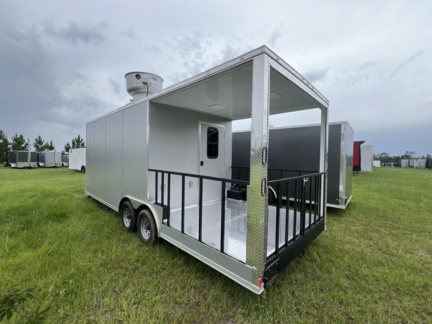 New 2027 Rock Solid Cargo 8.5x24 Tandem Axle BBQ Trailer – Gray PolyCore | 10K GVWR