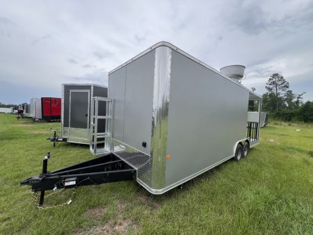 New 2027 Rock Solid Cargo 8.5x24 Tandem Axle BBQ Trailer – Gray PolyCore | 10K GVWR