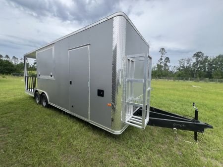 New 2027 Rock Solid Cargo 8.5x24 Tandem Axle BBQ Trailer – Gray PolyCore | 10K GVWR
