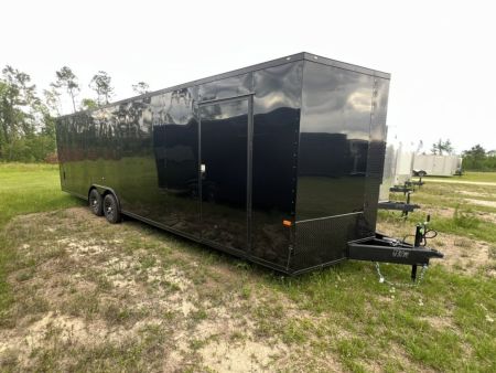 New 2027 South Georgia Cargo Trailers 8.5x24 Tandem Axle Car Hauler – Black | Escape Door | Rear Spoiler with LED Lights | 7'6  Interior | 10,000 lb GVWR