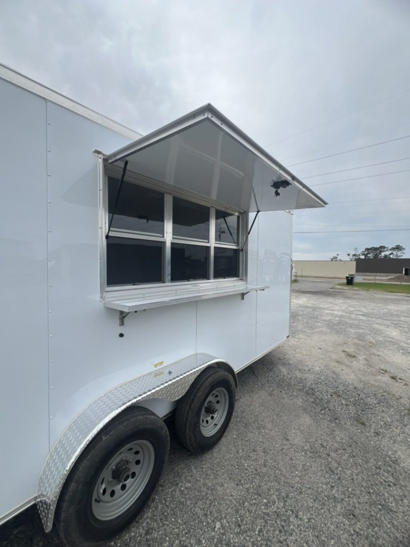 New 2027 Quality Cargo 7x16 Concession Trailer – White | 7' Interior | 9,990 lb GVWR