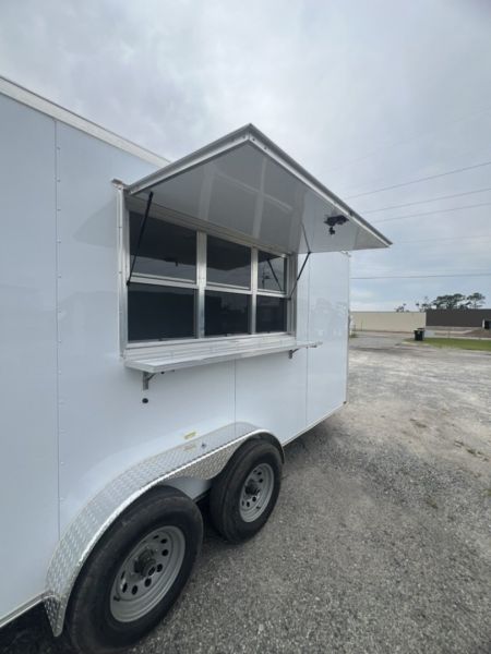 New 2027 Quality Cargo 7x16 Concession Trailer – White | 7' Interior | 9,990 lb GVWR