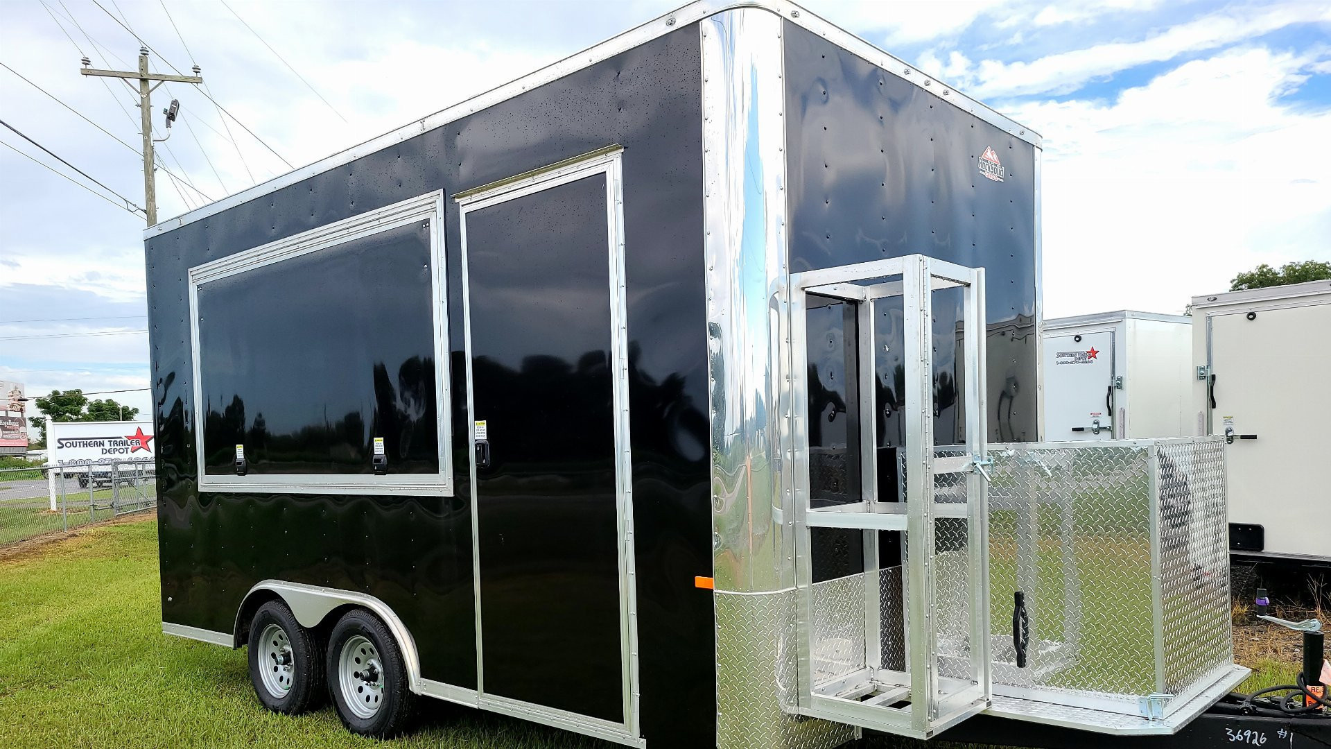 New 2027 Rock Solid Cargo 8.5x16 Tandem Axle Concession Trailer – Black | 7'6" Interior | 10,000 lb GVWR
