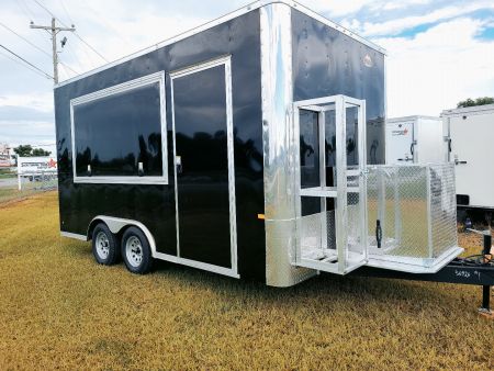 New 2027 Rock Solid Cargo 8.5x16 Tandem Axle Concession Trailer – Black | 7'6" Interior | 10,000 lb GVWR