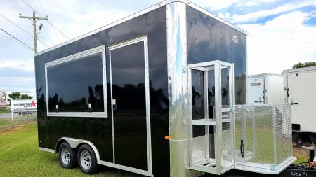 New 2027 Rock Solid Cargo 8.5x16 Tandem Axle Concession Trailer – Black | 7'6  Interior | 10,000 lb GVWR