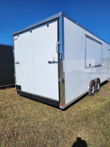 New 2027 Rock Solid Cargo 8.5x24 Tandem Axle Concession Trailer – White | 7'6" Interior | 10,000 lb GVWR