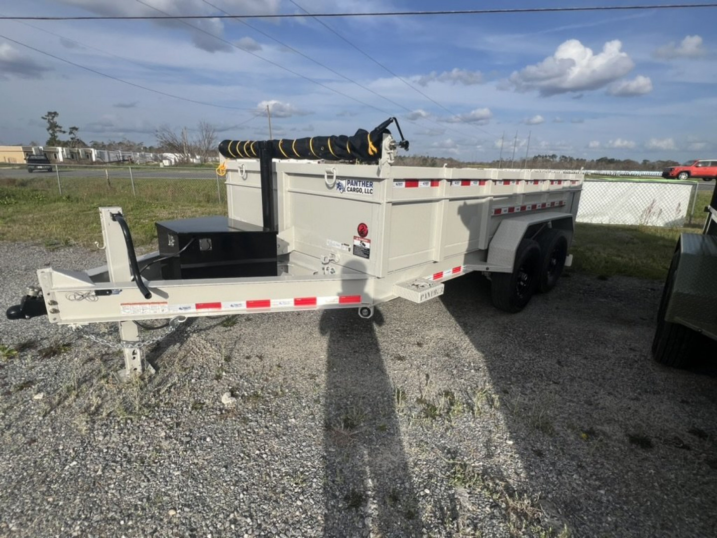 New 2027 Panther Cargo 7x14 Tandem Axle Dump Trailer – Gray | 14,000 lb GVWR | Heavy-Duty Dump Trailer