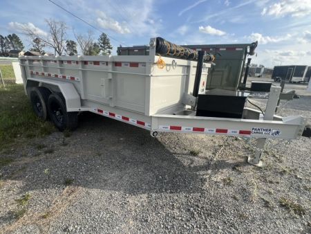 New 2027 Panther Cargo 7x14 Tandem Axle Dump Trailer – Gray | 14,000 lb GVWR | Heavy-Duty Dump Trailer