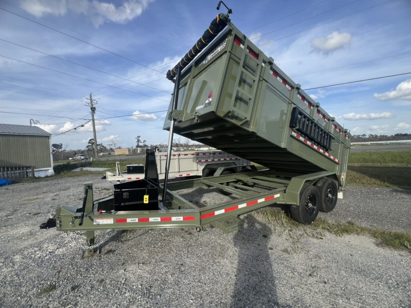 New 2027 Panther Cargo 7x16 Tandem Axle High Side Dump Trailer – Green | 16,000 lb GVWR | Heavy-Duty Commercial Dump Trailer