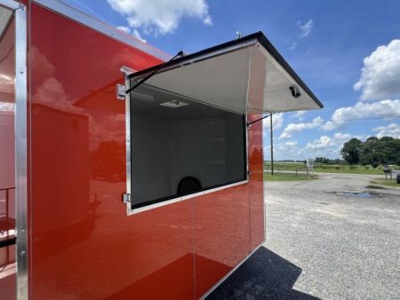 New 2027 South Georgia Cargo Trailers 7x18 Tandem Axle BBQ Trailer – Orange PolyCore | Porch Package | 7,000 lb GVWR