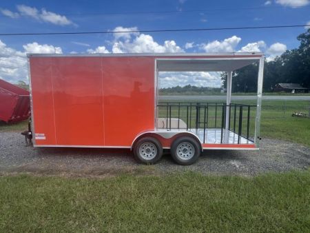 New 2027 South Georgia Cargo Trailers 7x18 Tandem Axle BBQ Trailer – Orange PolyCore | Porch Package | 7,000 lb GVWR
