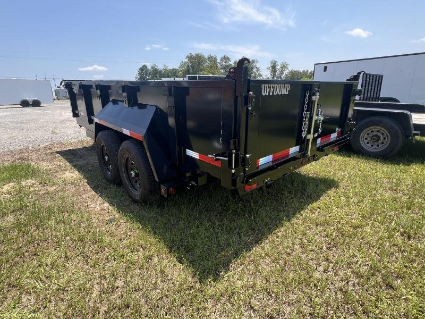 New 2027 TUFFDUMP 7x16 Tandem Axle Low Side Dump Trailer – Black | 14,000 lb GVWR | Heavy-Duty Hydraulic Dump Trailer
