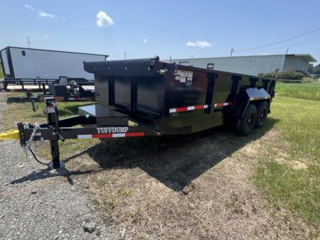 New 2027 TUFFDUMP 7x16 Tandem Axle Low Side Dump Trailer – Black | 14,000 lb GVWR | Heavy-Duty Hydraulic Dump Trailer