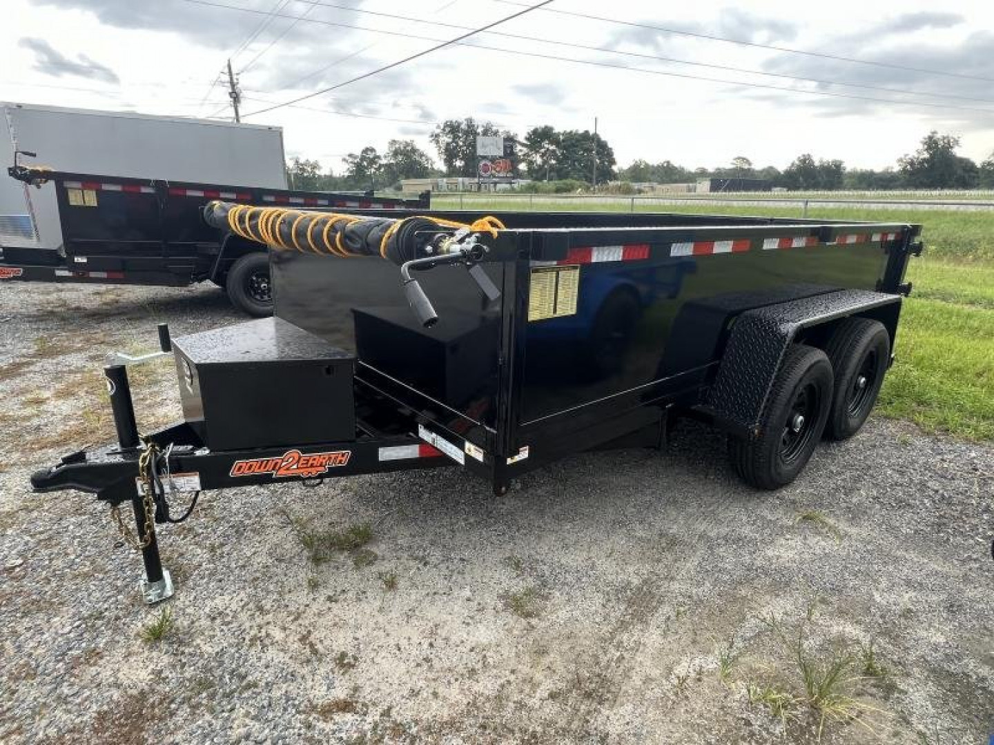 New 2027 Down 2 Earth Trailers 6x12 Tandem Axle Low Side Dump Trailer E-Series – Black | 7,000 lb GVWR