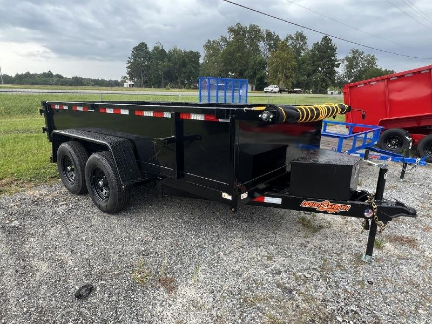 New 2027 Down 2 Earth Trailers 6x12 Tandem Axle Low Side Dump Trailer E-Series – Black | 7,000 lb GVWR