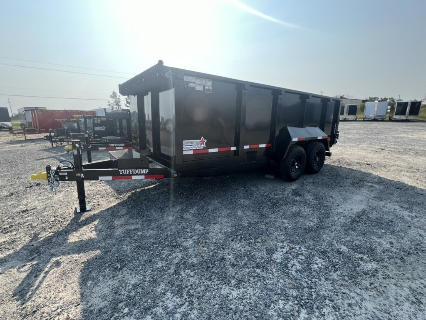New 2027 TUFFDUMP 7x16 Tandem Axle High Side Dump Trailer – Black | 14,000 lb GVWR | Heavy-Duty Hydraulic Dump Trailer