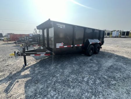 New 2027 TUFFDUMP 7x16 Tandem Axle High Side Dump Trailer – Black | 14,000 lb GVWR | Heavy-Duty Hydraulic Dump Trailer