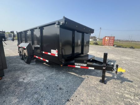 New 2027 TUFFDUMP 7x16 Tandem Axle High Side Dump Trailer – Black | 14,000 lb GVWR | Heavy-Duty Hydraulic Dump Trailer