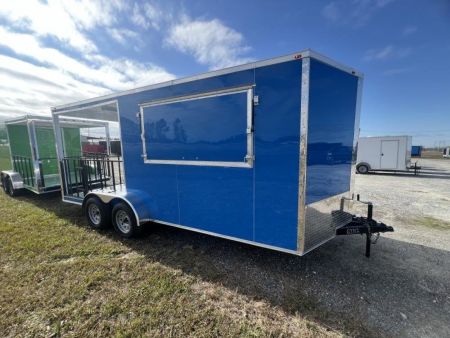 New 2027 South Georgia Cargo Trailers 7x18 Tandem Axle BBQ Trailer – Blue | 7' Interior | Mobile BBQ & Food Trailer