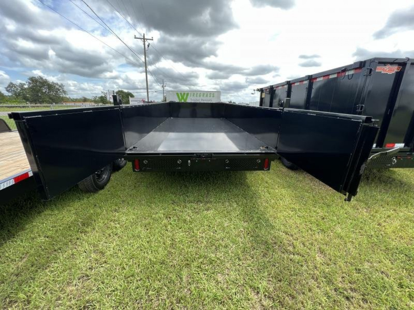 New 2027 Down 2 Earth Trailers 7x14 Tandem Axle Low Side Dump Trailer – Black | 14,000 lb GVWR | Heavy-Duty Hydraulic Dump Trailer