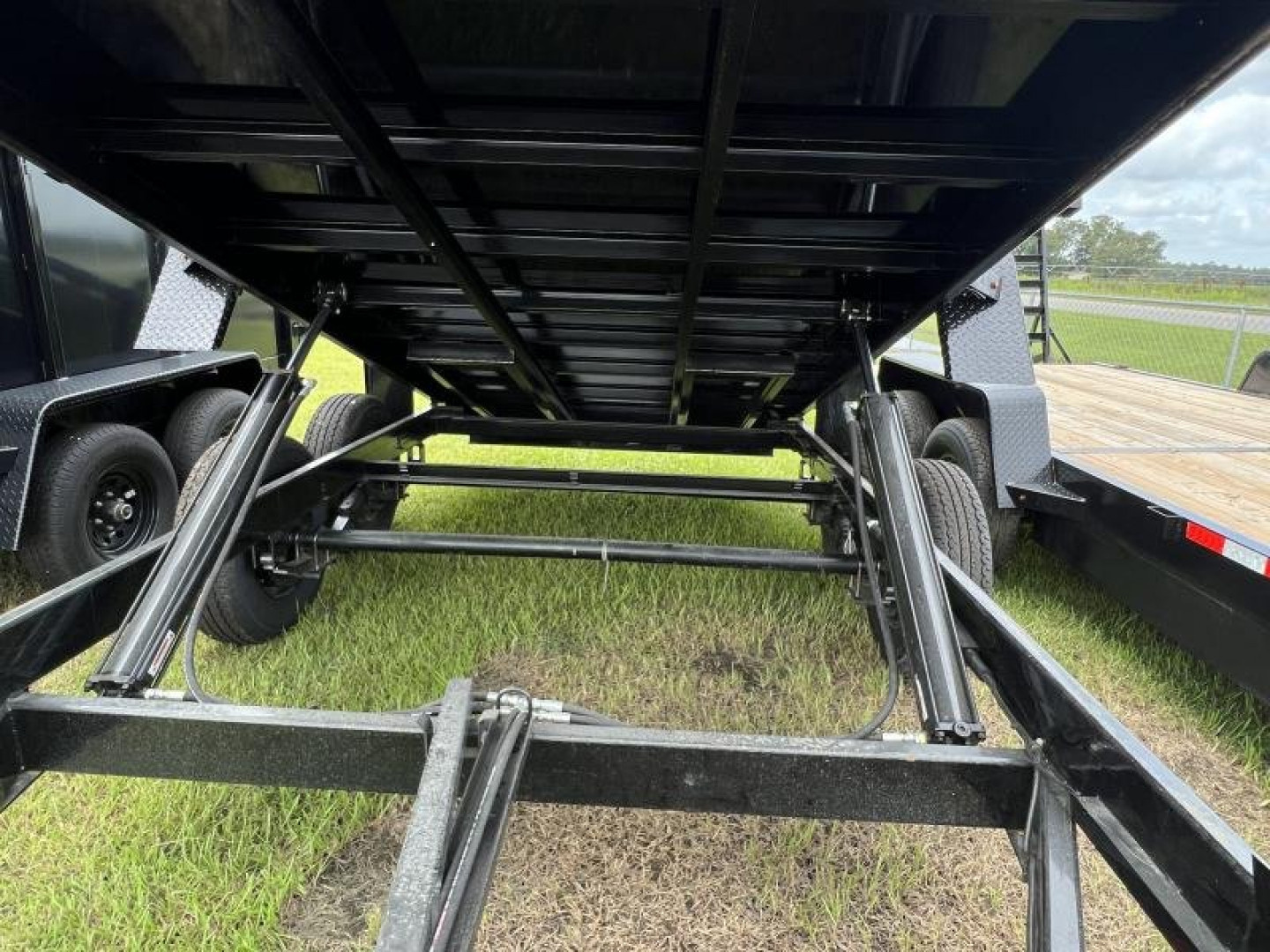 New 2027 Down 2 Earth Trailers 7x14 Tandem Axle Low Side Dump Trailer – Black | 14,000 lb GVWR | Heavy-Duty Hydraulic Dump Trailer