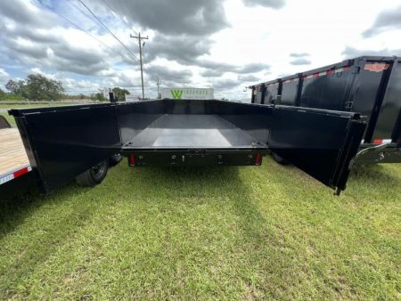 New 2027 Down 2 Earth Trailers 7x14 Tandem Axle Low Side Dump Trailer – Black | 14,000 lb GVWR | Heavy-Duty Hydraulic Dump Trailer