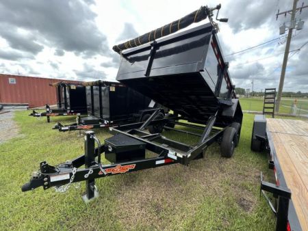 New 2027 Down 2 Earth Trailers 7x14 Tandem Axle Low Side Dump Trailer – Black | 14,000 lb GVWR | Heavy-Duty Hydraulic Dump Trailer