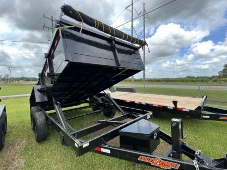 New 2027 Down 2 Earth Trailers 7x14 Tandem Axle Low Side Dump Trailer – Black | 14,000 lb GVWR | Heavy-Duty Hydraulic Dump Trailer
