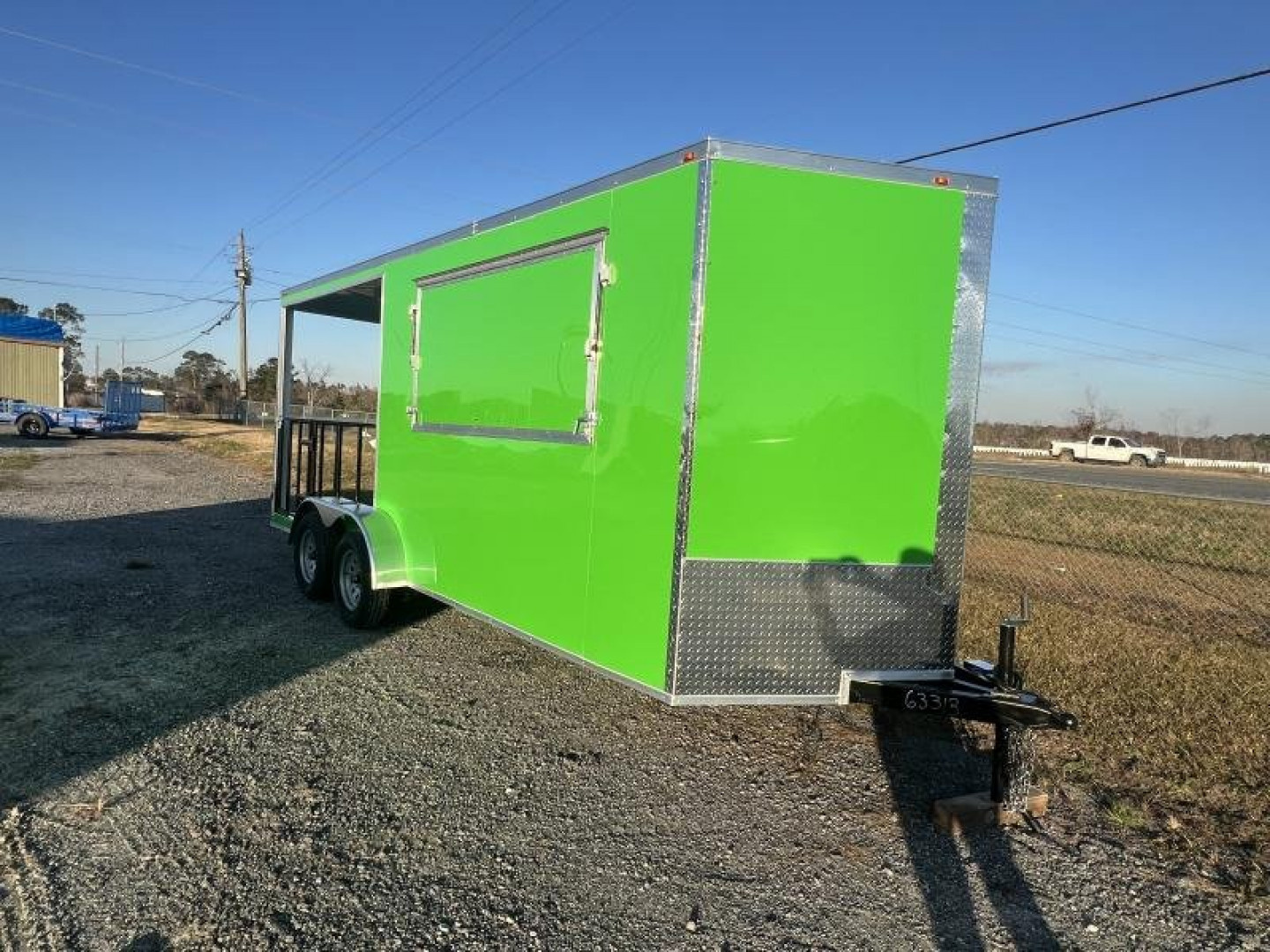 New 2027 South Georgia Cargo Trailers 7x18 Tandem Axle BBQ Trailer – Green PolyCore | Porch Package | 7,000 lb GVWR