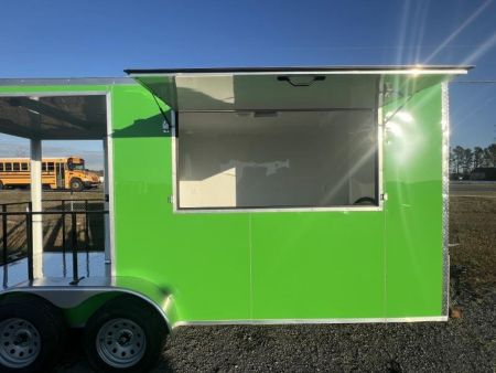 New 2027 South Georgia Cargo Trailers 7x18 Tandem Axle BBQ Trailer – Green PolyCore | Porch Package | 7,000 lb GVWR
