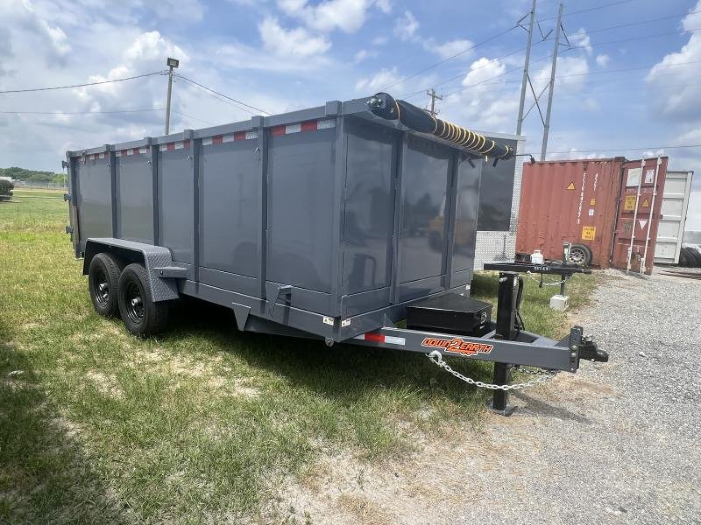 New 2027 Down 2 Earth Trailers 7x16 Tandem Axle High Side Dump Trailer – Gray | 14,000 lb GVWR | Heavy-Duty Hydraulic Dump Trailer