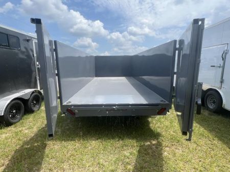New 2027 Down 2 Earth Trailers 7x16 Tandem Axle High Side Dump Trailer – Gray | 14,000 lb GVWR | Heavy-Duty Hydraulic Dump Trailer