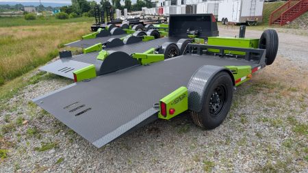 New 2025 "FlatTrak" by Belmont 6x12 Lay Flat Tilt Equipment Hauler (FCH7212) w/ Hydraulic Jack