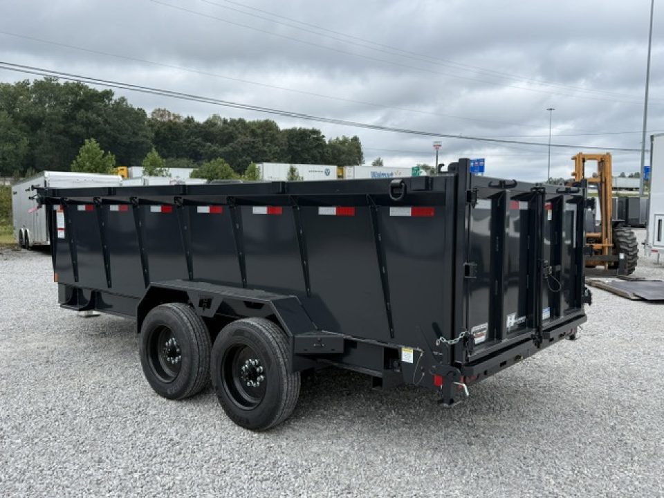 New Hillcrest Dump 7x16 17.6k 40" Sides BP W/ HD Tube Ramps & Hydraulic Jack