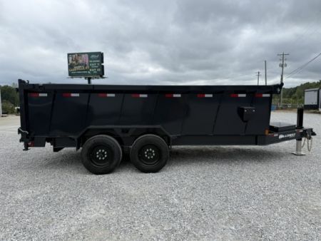New Hillcrest Dump 7x16 17.6k 40" Sides BP W/ HD Tube Ramps & Hydraulic Jack
